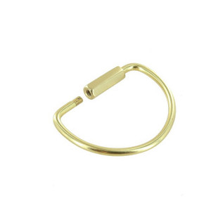 C5536 1 3/4" Natural Brass, Key Ring w/ Spring, Solid Brass-LL