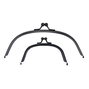 Metal Purse Frame, Round, Black Matte