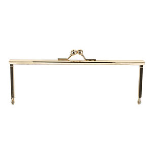Metal Purse Frame, Square w/ Covered Legs, Gold Plate