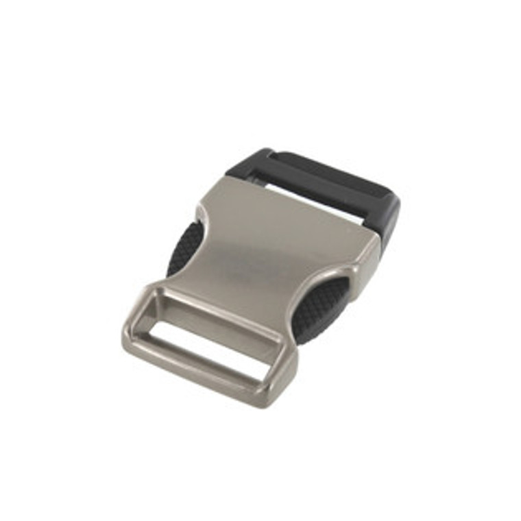 B8606 Nickel Matte Plated, Side Release Buckle, Zinc/Plastic, Multiple Sizes