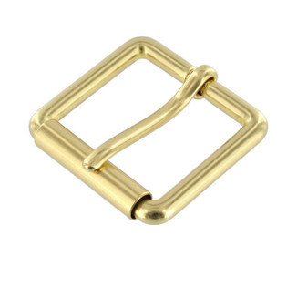 B7100 Natural Brass, Roller Buckle, Solid Brass-LL, Multiple Sizes