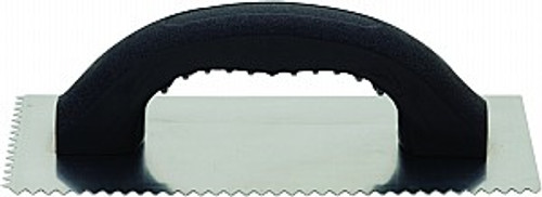 Hyde 19030 4-1/4" x 9-1/4" V Notch Adhesive Trowel Steel Blade