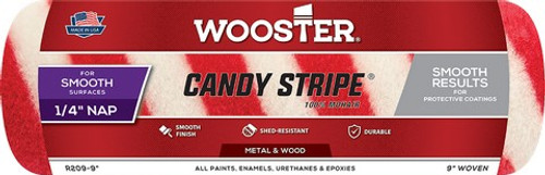 Wooster R209 9" Candy Stripe 1/4" Nap Roller Cover