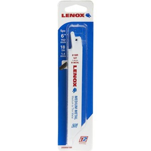 Lenox 20566 6" x 3/4" 18TPI Reciprocating Saw Blade 618R (5pk)