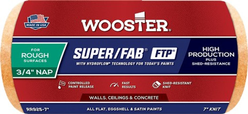 Wooster RR925 7" Super/Fab FTP 3/4" Nap Roller Cover