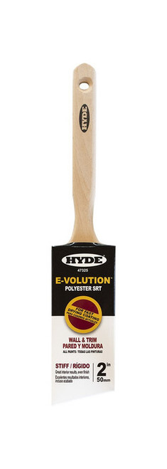 Hyde 47325 2 E-Volution Brush Polyester Stiff Blend SRT Paint Brush - 6ct. Case