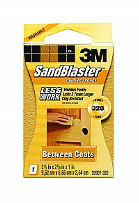 3M 20907-320 3-3/4" x 2-1/2" 320 Grit SandBlaster Advanced Sanding Sponge