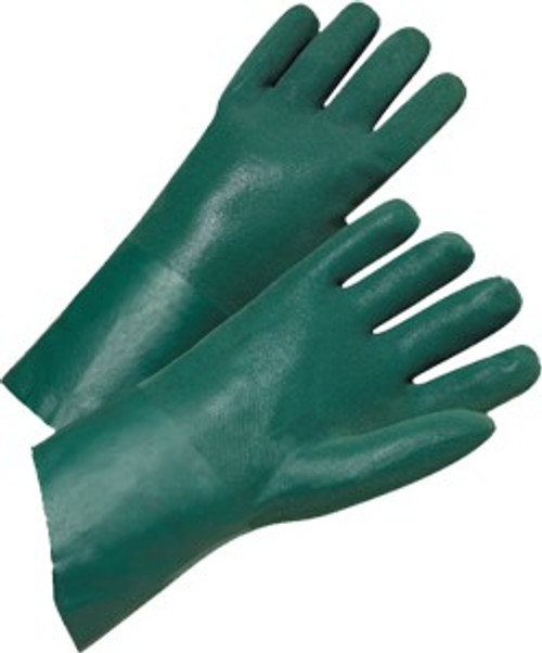 West Chester 14014/L 14 Large Green PVC Fully Coated Jersey Lined Gauntlet Cuff Glove