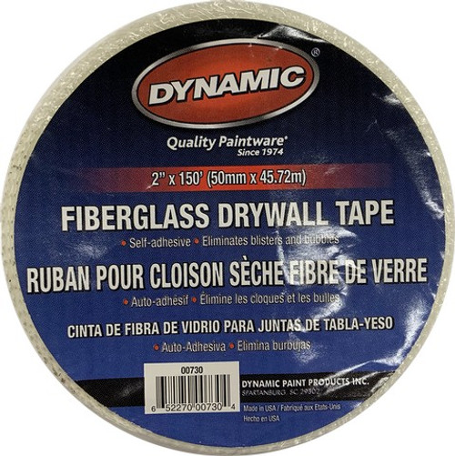 Dynamic 00730 2" x 150' Self Adhesive Mesh Drywall Tape - White