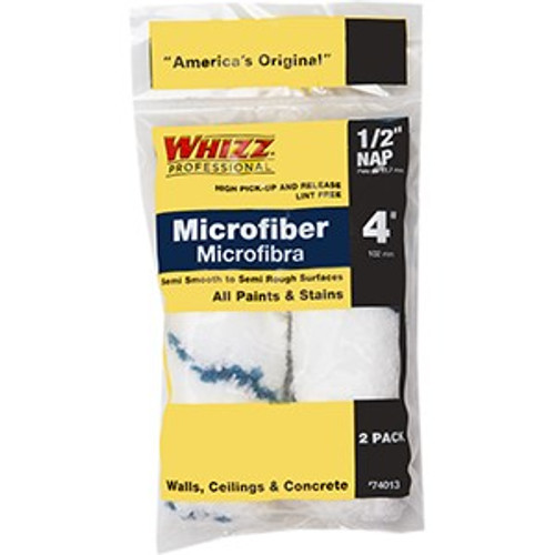 Whizz 74013 4" Xtrasorb Microfiber Blue Stripe 1/2" Nap Mini Roller 2Pk