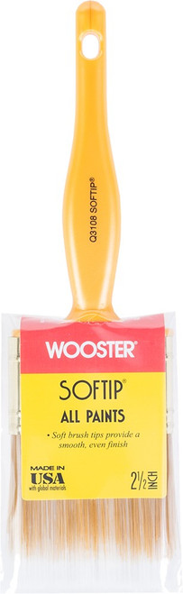 Wooster Q3108 2-1/2" Softip Nylon Poly Flat Paint Brush