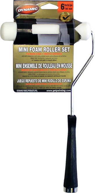 Dynamic 21251 6.5" (165mm) Foam Mini Roller w/ 12" Handle