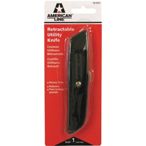 American Line 66-0437 Black Metal Retractable Utility Knife