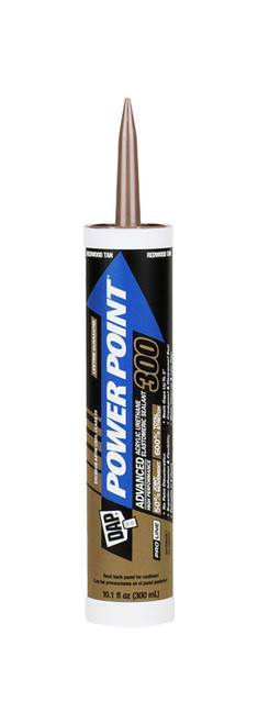 DAP 18942 10oz Redwood Tan Power Point 300 Acrylic Urethane Elastomeric Sealant - 12ct. Case