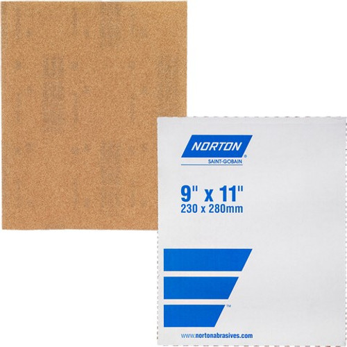 Norton 01505 9" x 11" 80A Garnet Open Coat Paper Sheets Bulk - Non UPC 50Pk