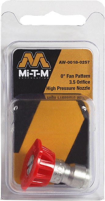 Mi-T-M AW-0018-0257 3.5 Orifice 0 Degree (Red) Pressure Washer Quick Connect Nozzle