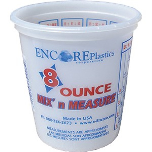 Encore 30008 8 oz. Clear Mix N Measure Container Plus Ratios