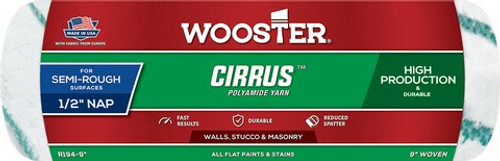 Wooster R194 9" Cirrus 1/2" Nap Roller Cover