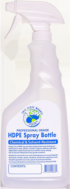 This Stuff Works TSWMTY 24oz Chemical & Solvent-Resistant HDPE Spray Bottle