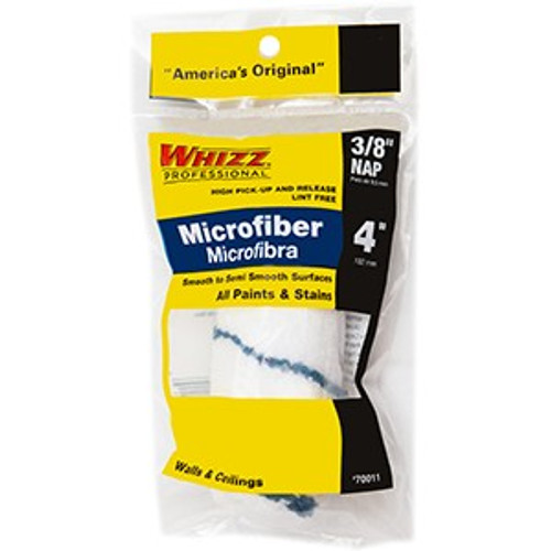 Whizz 70011 4" Xtrasorb Microfiber Blue Stripe 3/8" Nap Jumbo Mini Roller