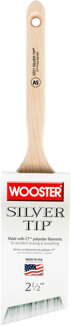 Wooster 5221 2-12 Silver Tip Soft Angle Sash Paint Brush - 6ct. Case