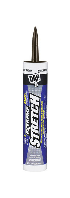 DAP 18708 10.1oz Dark Brown Extreme Stretch Acrylic Urethane Premium Elastomeric Sealant - 12ct. Case