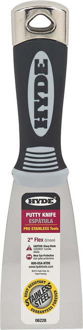 Hyde 06228 2" Pro Stainless Flex Putty Knife Hammer Head