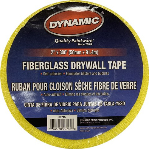 Dynamic 00745 2" x 300' Self Adhesive Mesh Drywall Tape - Yellow