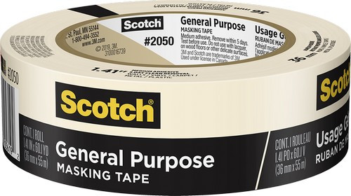 3M 2050-36AP 1.41" x 60yd (36mm) Scotch General Purpose Masking Tape