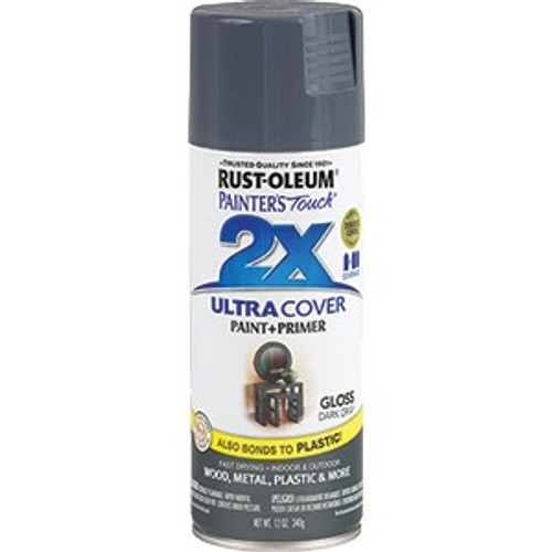 Rust-Oleum 249115 12 oz. Gloss Dark Gray Painters Touch 2X Ultra Cover Spray