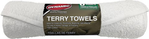 Dynamic 00812 14" x 17" White Terry Towel 6Pk