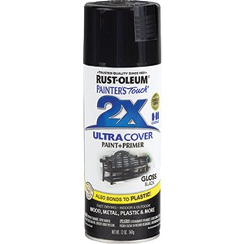 Rust-Oleum 249122 12 oz. Gloss Black Painters Touch 2X Ultra Cover Spray