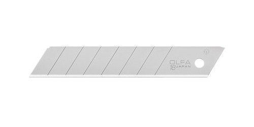 OLFA LB-10B 18mm 8-Pt Silver Heavy-Duty Snap-Off Blade, Pack of 10 - 6ct. Case