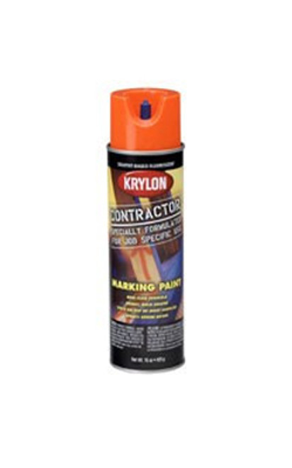 Krylon K00731008 15oz Fluorescent Red Orange Inverted Marking Contractor Solvent Based Spray - 6ct. Case