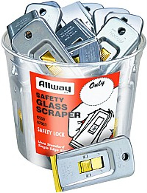 Allway GS50 Safety Glass Scraper Labelled (50/bucket )