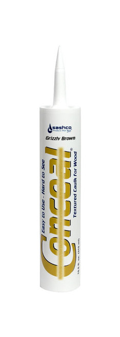 Sashco 46090 10.5 oz. Grizzly Brown Conceal Textured Caulk - 12ct. Case