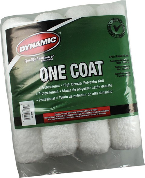 Dynamic 51007 9" One Coat Professional 3/8" Nap Roller Cover 6Pk