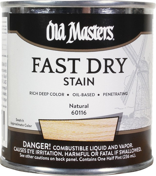 Old Masters 60116 1/2pt Fast Dry Stain Natural - 6ct. Case