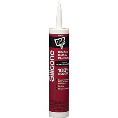 Dap 08640 9.8oz White 100% Silicone Kitchen & Bath Sealant