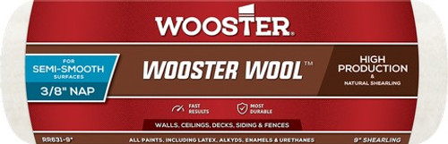 Wooster RR631 9" Wooster Wool 3/8" Nap Roller Cover