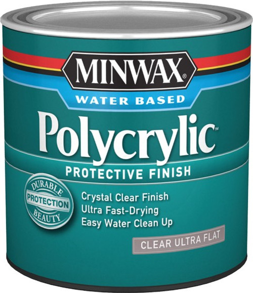 Minwax 21111 .5Pt Clear Ultra Flat Polycrylic Protective Finish