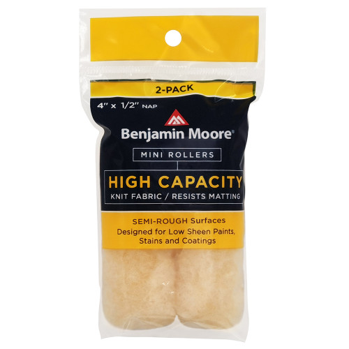 4" x 1/2" Nap Benjamin Moore U66502-018 Knit High Capacity Mini Roller Cover, 2-Pack