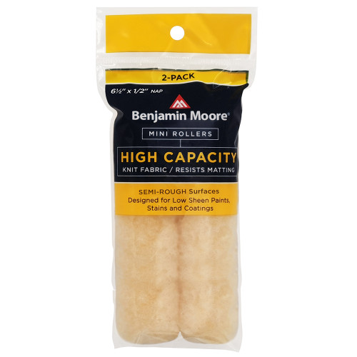 6-1/2" x 1/2" Nap Benjamin Moore U66503-018 Knit High Capacity Mini Roller Cover, 2-Pack