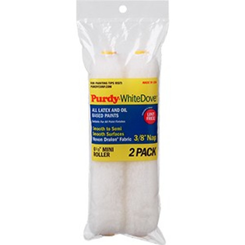 Purdy 14G605062 6-1/2 x 3/8" Nap Woven Dralon White Dove Mini Roller (2pk)