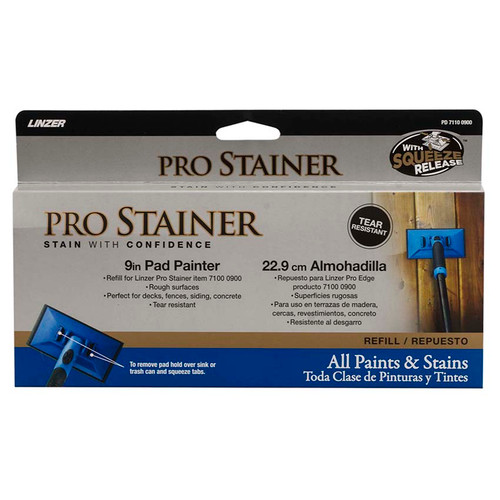 9" Linzer PD 7110-0900 Blue Pro Edge Pro Stainer Pad Painter Refill