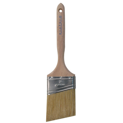 3" Proform C3.0AX White China Angled Cut Sash Paint Brush, Standard Handle