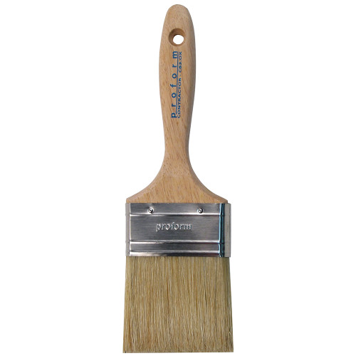 3" Proform CB3.0X White China Straight Cut Stiff Paint Brush, Beavertail Handle - Case of 6