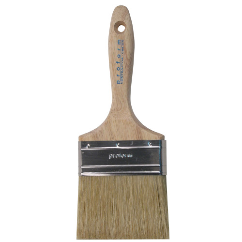 4" Proform CB4.0X White China Straight Cut Stiff Paint Brush, Beavertail Handle - Case of 6
