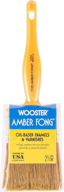 Wooster 1123 2-1/2" Amber Fong Brown China Bristle Paint Brush