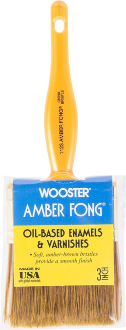 Wooster 1123 3" Amber Fong Brown China Bristle Paint Brush